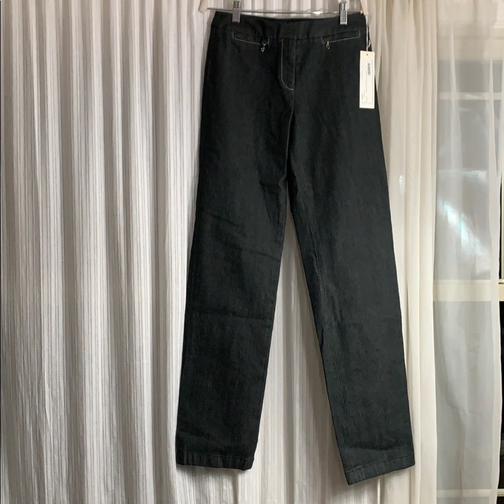 NWT Worth Pure Black Petite Denim Sz 2